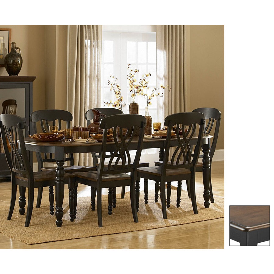 Homelegance Ohana Antique Black Wood Extending Dining Table at