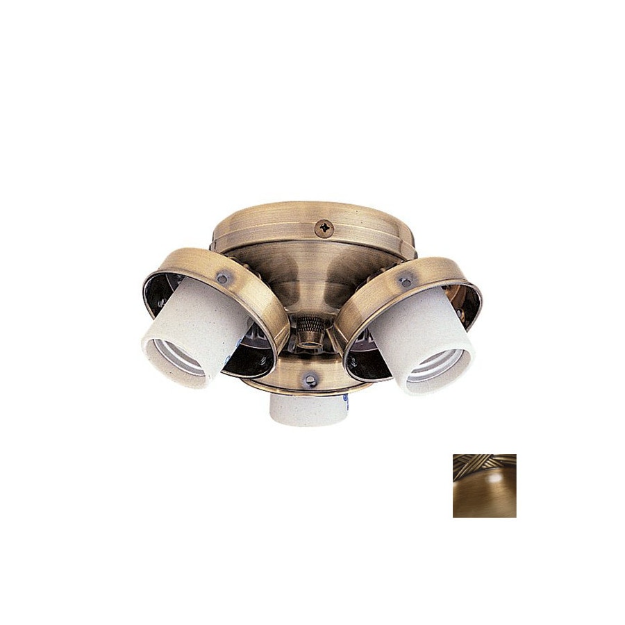 Nicor Lighting 3-Light Antique Brass Ceiling Fan Light Kit ...