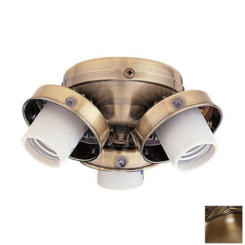Nicor Lighting 3Light Antique Brass Ceiling Fan Light Kit at