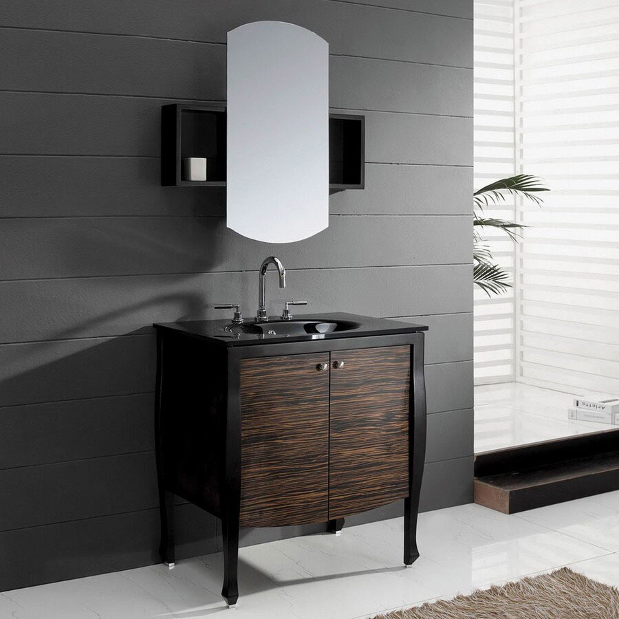 Yosemite Home Decor 30 In Wood Grain Contemporary Single Sink Bathroom Vanity With Top In The Bathroom Vanities With Tops Department At Lowes Com