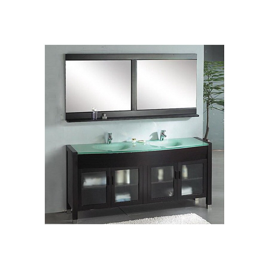 Ariel Bath 72-in Espresso Ariel Double Sink Bathroom Vanity with Top at ...