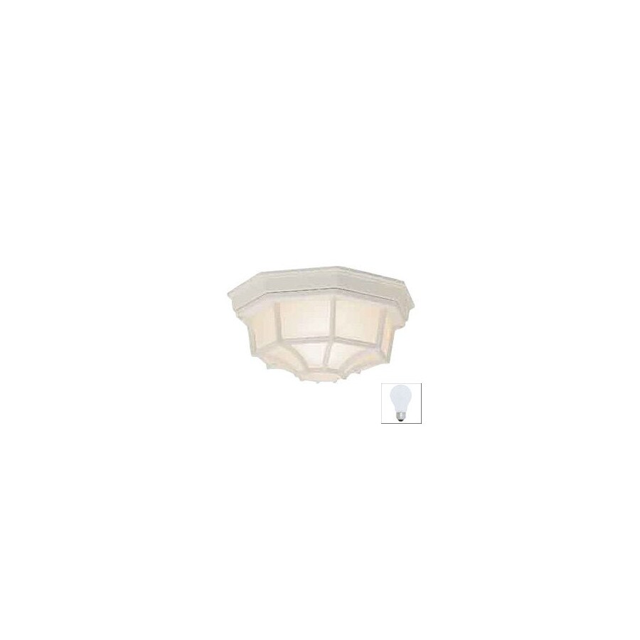 International Lighting 103/4in White Outdoor Flush Mount Light in the