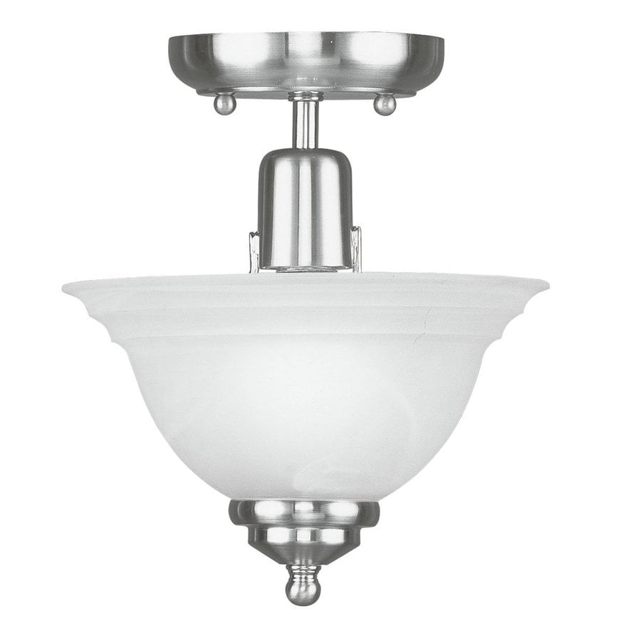 Livex Lighting North Port 8in W Brushed nickel Alabaster Glass Semi