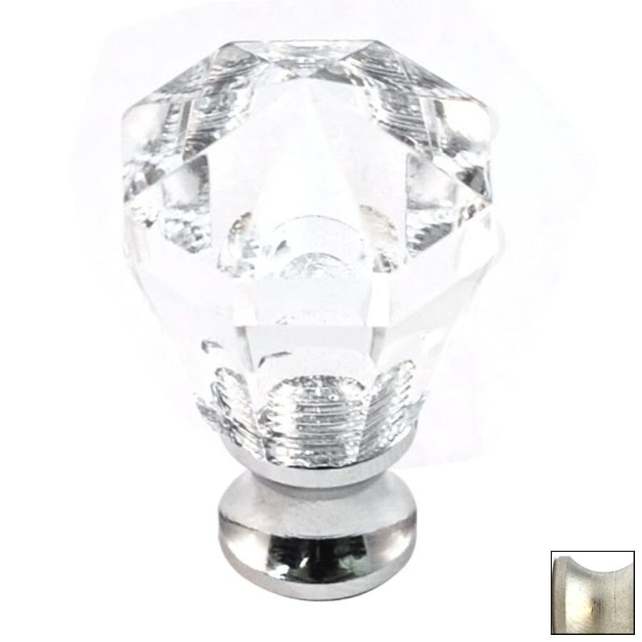 Cal Crystal Crystal Clear Satin Nickel Octangular Cabinet Knob At