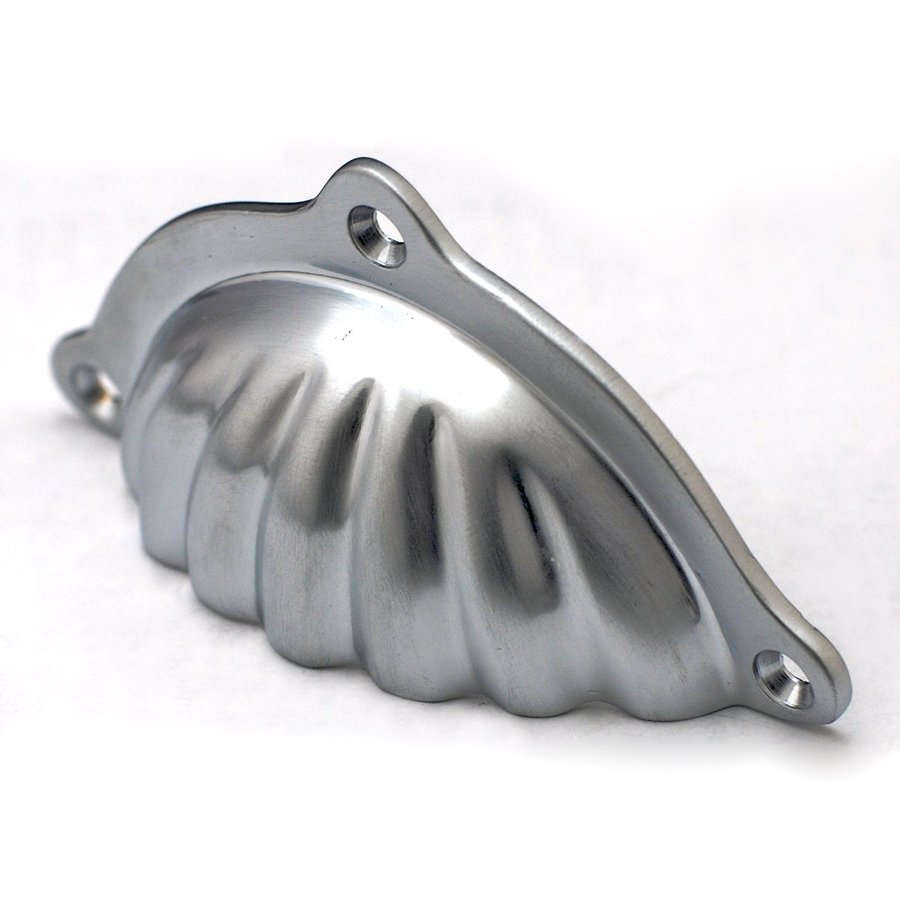 Cal Crystal Brass Bin Pulls 31/2in Center to Center Satin Chrome Arch