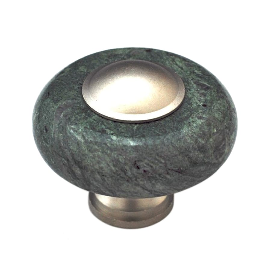 Cal Crystal Marble Green/Satin Nickel Mushroom Knob in the