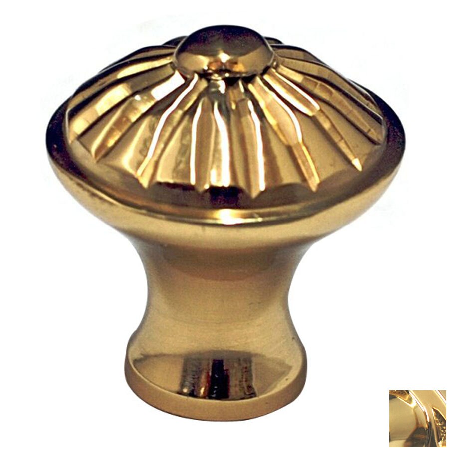 Cal Crystal Polished Brass Vintage Mushroom Cabinet Knob At