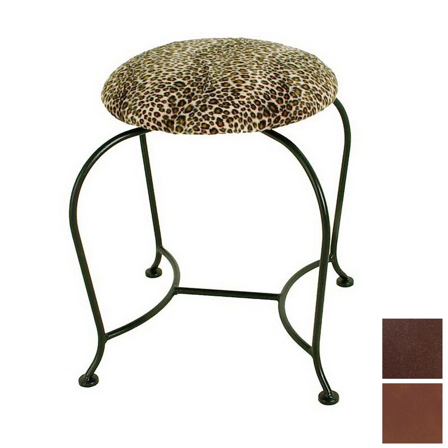 Grace Collection GMC-SWV-18-AI-F-116 18-in H Aged Iron Round Vanity Stool