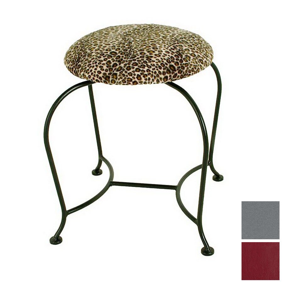 Grace Collection GMC-SWV-18-GM-APPLE 18-in H Gun Metal Round Vanity Stool