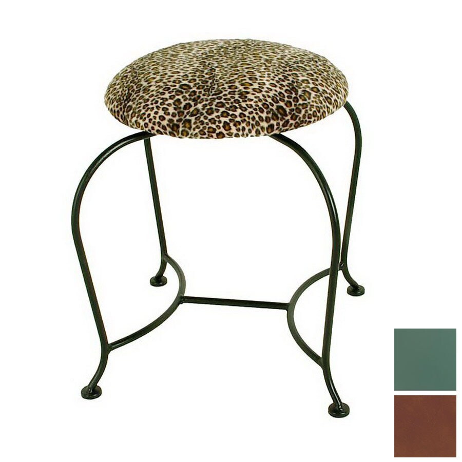Grace Collection GMC-SWV-18-JT-F-116 18-in H Jade Teal Round Vanity Stool
