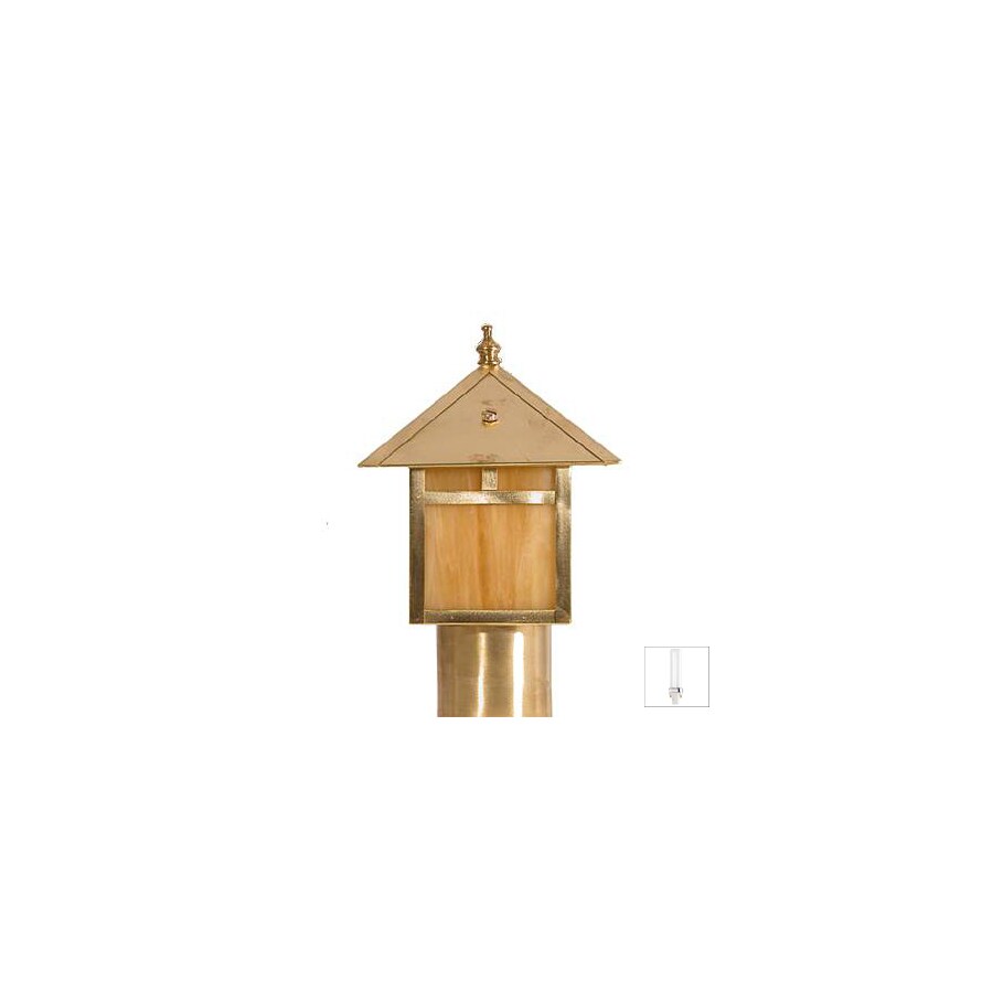 Focus Industries ATG3092346 10-1/2-in Brass Acid Verde Hardwired Standard Complete Post Light