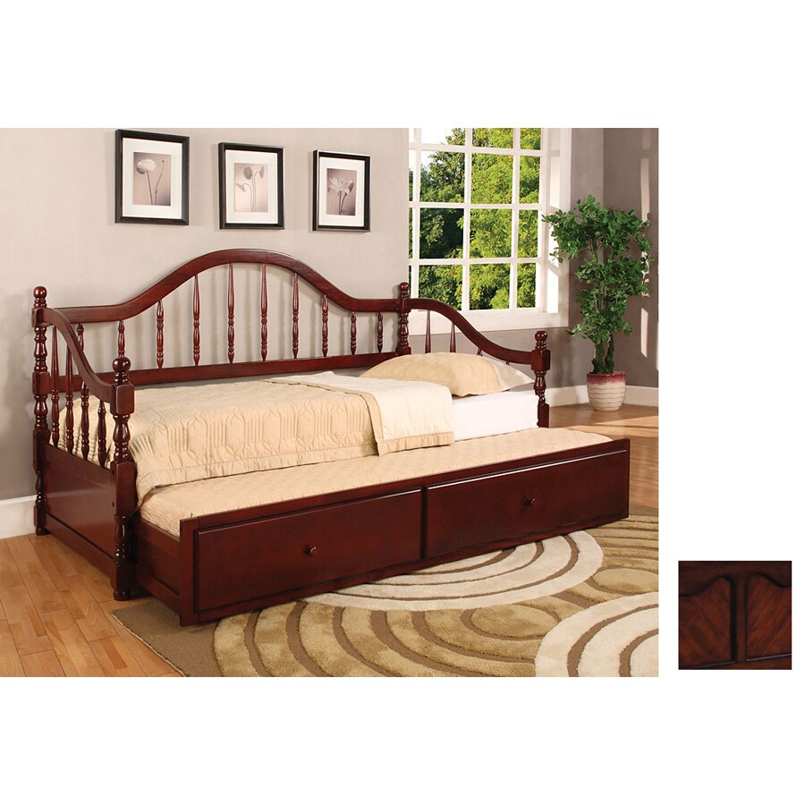 Furniture of America CM1601CH-LINK-T-SET Hamburg Dark Cherry Wood Daybed