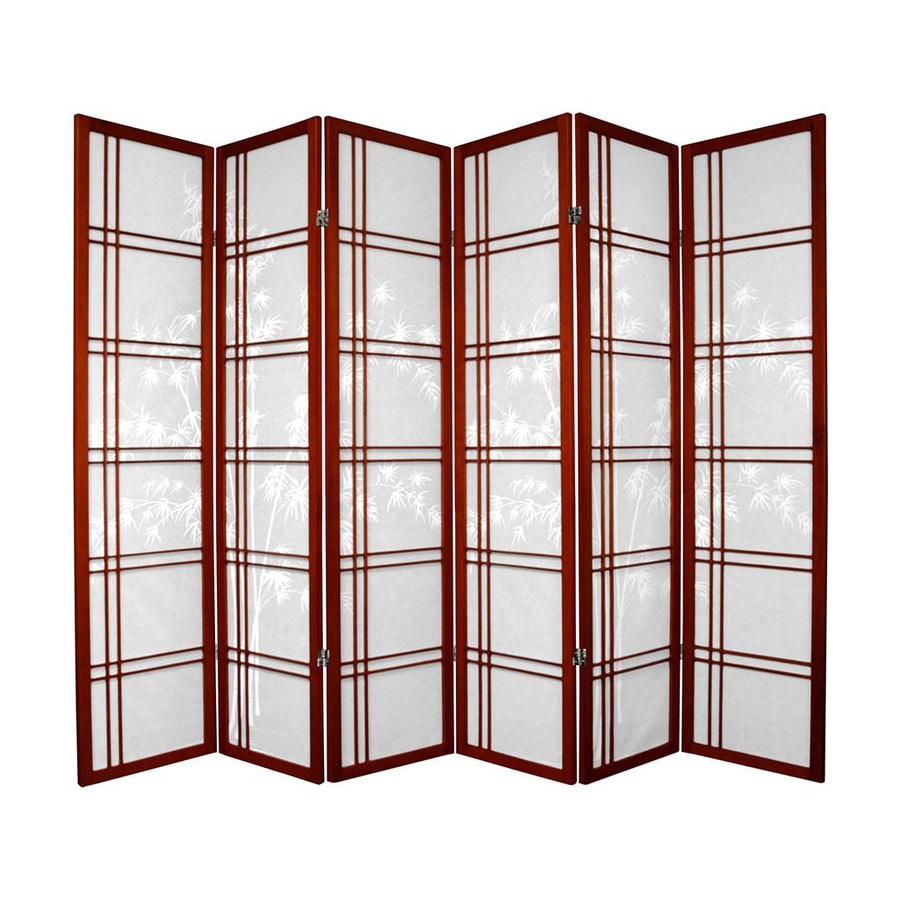 Oriental Furniture Double Cross 6-Panel Rosewood Paper Folding Indoor ...