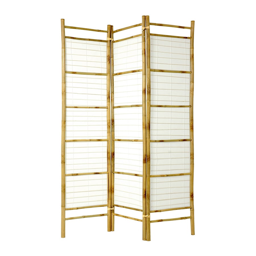 Oriental Furniture Paravento Decorativo 1,8m – Doppia Faccia Pietra – Divisorio In Tela Per Ambienti