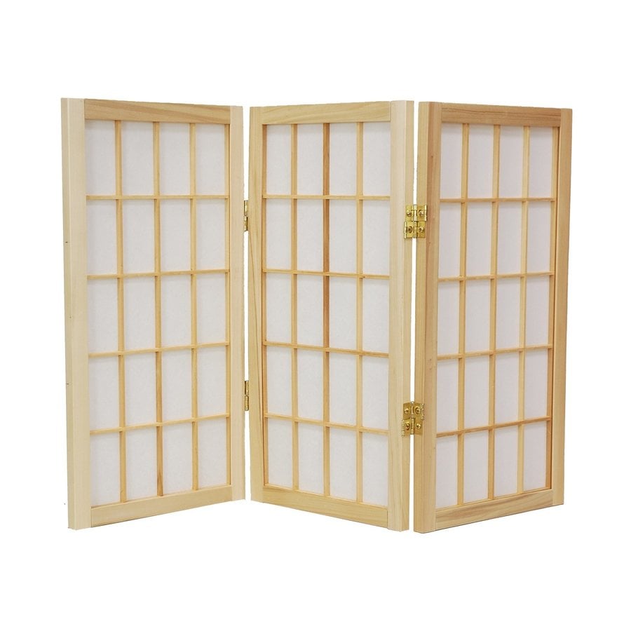 Oriental Furniture Window Pane 3-Panel Natural Paper ...