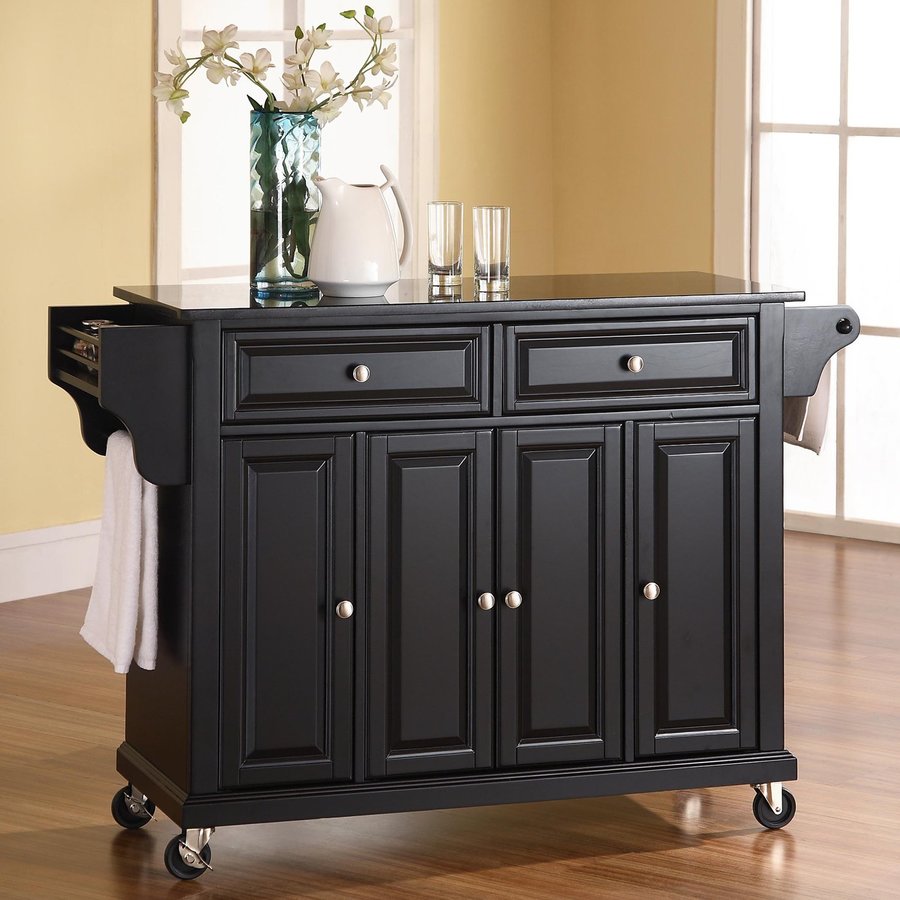 Shop Crosley Furniture Black Craftsman Kitchen Island at Lowes.com