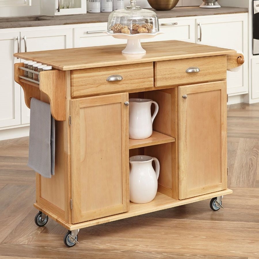 Home Styles Brown Scandinavian Kitchen Carts At Lowes Com   4377437 