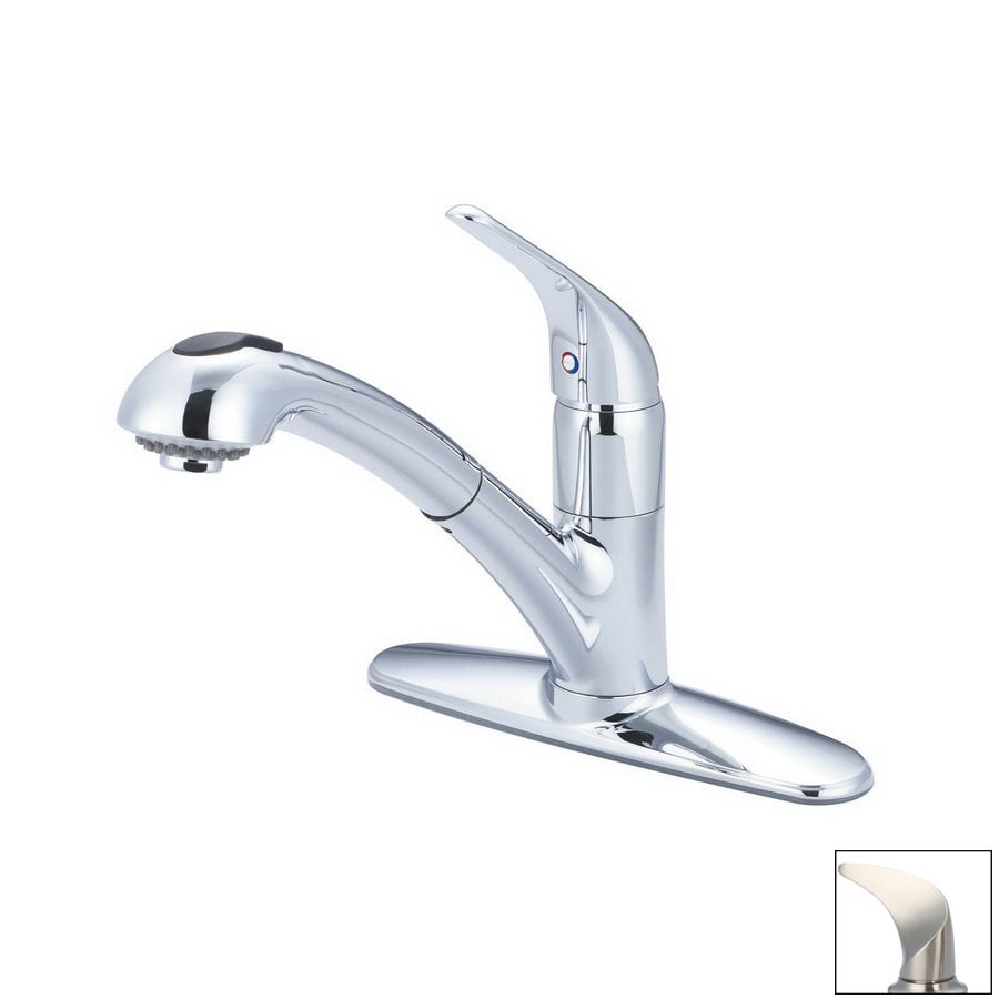 Pioneer Industries Legacy Brushed Nickel 1 Handle Deck Mount Pull Out Kitchen Faucet In The 0551