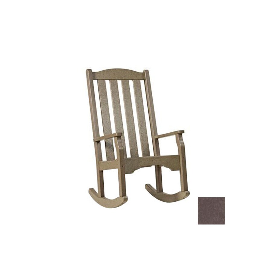 Siesta Furniture Quest Brown Plastic Slat Seat Outdoor Rocking Chair at