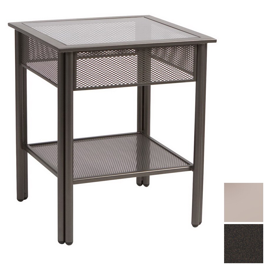 Cascadia ATG7886056 Jax 20.8-in x 20.8-in Chestnut Brown Wrought Iron Square Patio Side Table