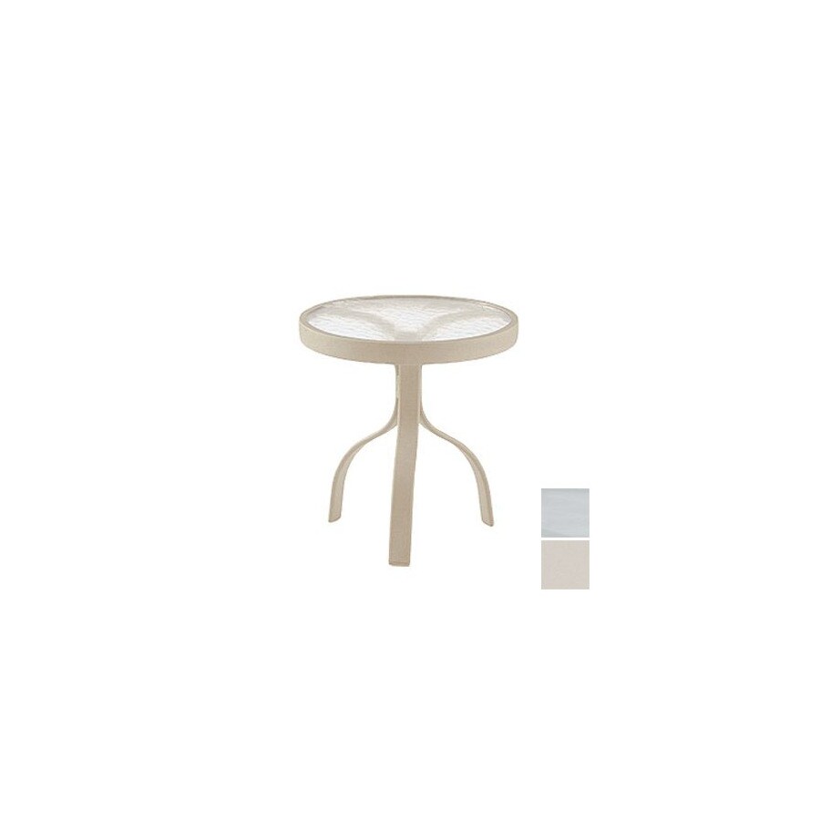 Cascadia Deluxe Tables 18 In X 18 In Sandstone Cast Aluminum Round Patio Side Table Lowes Inventory Checker Brickseek