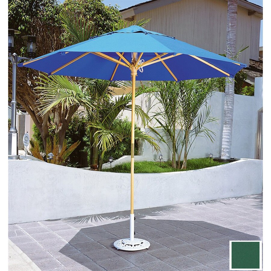 Dayva Forest Green Market Umbrella With Pulley Common 9 Ft X 9 Ft Actual 9 Ft X 9 Ft In The Patio Umbrellas Department At Lowes Com