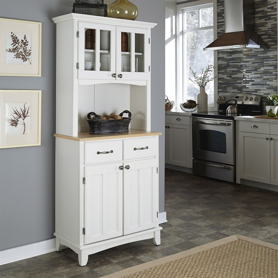 Home Styles White Natural Wood Kitchen Hutch At Lowescom