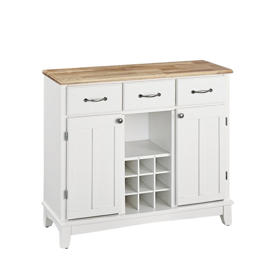 Home Styles White Natural Wood Sideboard With Wine Storage At Lowes Home Styles White Natural Wood Sideboard With Wine Storage