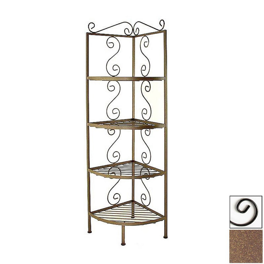 Grace Collection Burnished Copper Metal Bakers Rack at