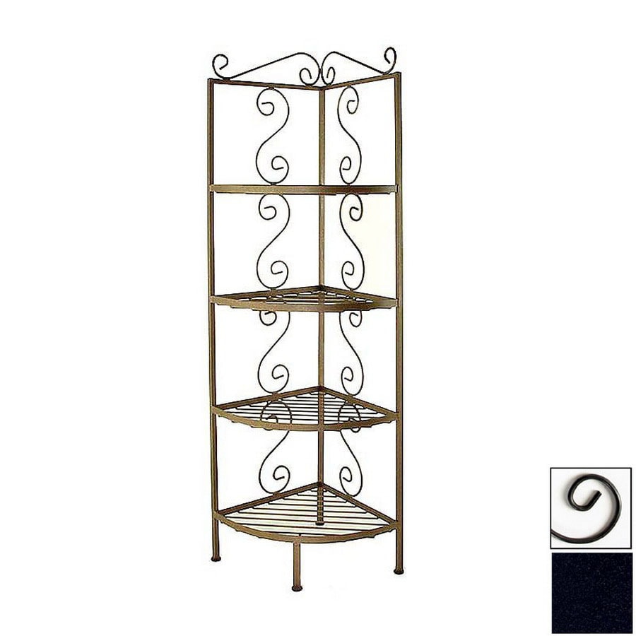 Grace Collection Satin Black Metal Bakers Rack at Lowes.com