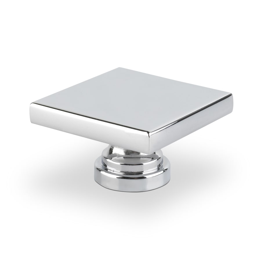 Shop Topex Hardware Contemporary Bright Chrome Square Cabinet Knob At   4403381 