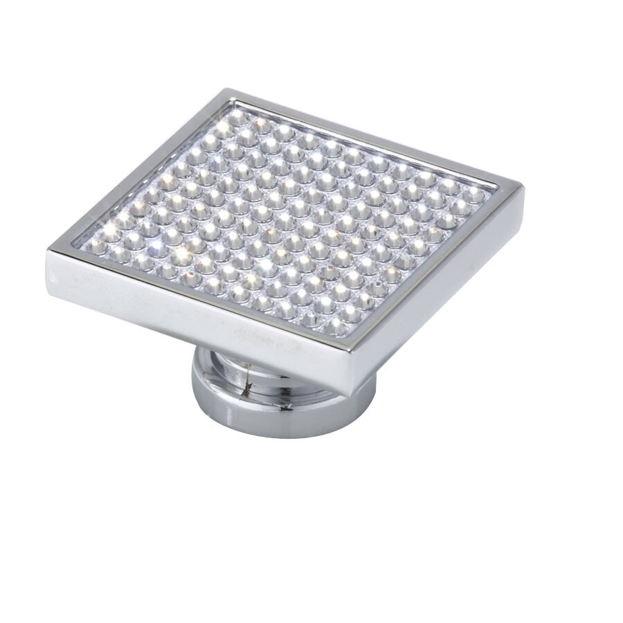 Topex Hardware P2181CRLSWA  P2080CRLSWA  Bright Chrome Crystal Square Large Knob