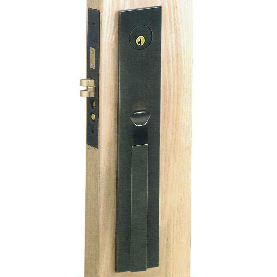 Double Hill Brass Black Dummy Door Handleset at