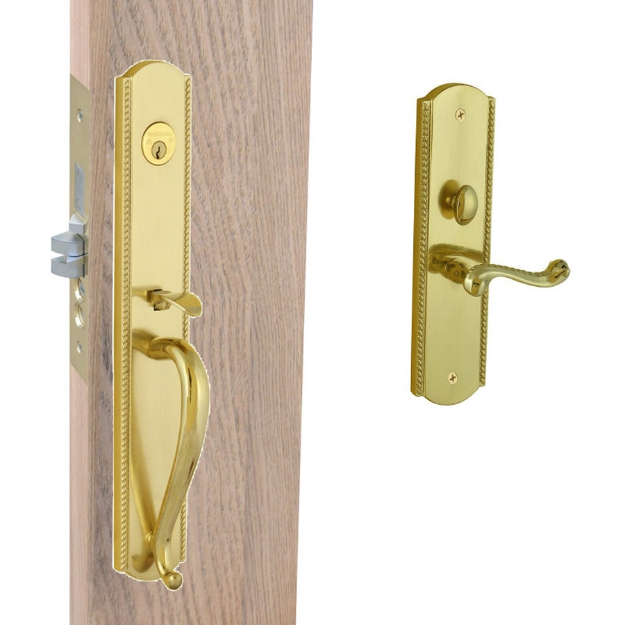 Double Hill Polished Brass Mortise-Lock Keyed Entry Door Handleset at ...
