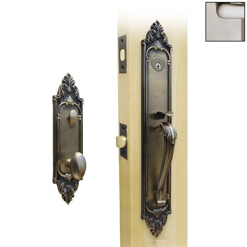 Double Hill Brass Satin Nickel Mortise-Lock Keyed Entry Door Handleset ...