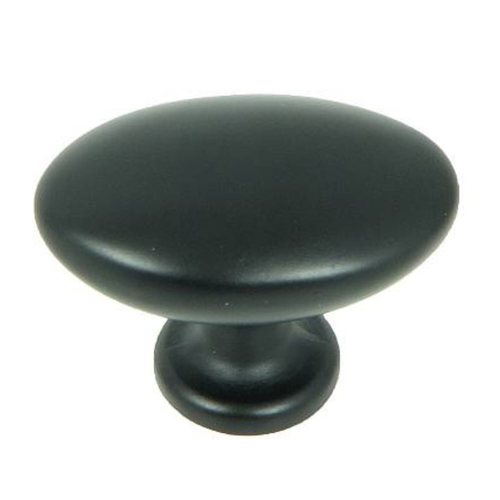 Stone Mill Hardware York Matte Black Oval Cabinet Knob in the Cabinet ...