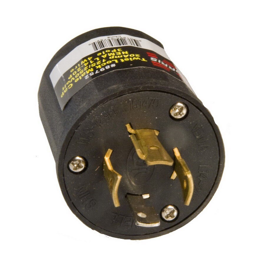 Morris Products 89756 30-Amp 125-250-Volt Black 4-Wire Grounding Plug