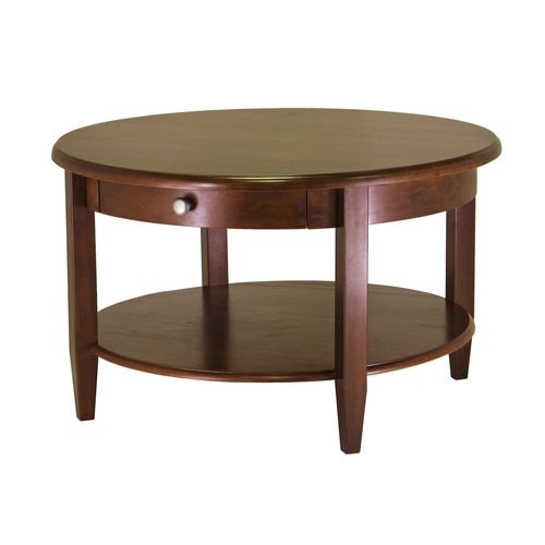 Winsome Wood Concord Antique Walnut Round Coffee Table At