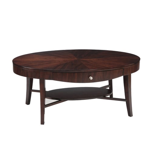 Magnussen Home Aster Hazelnut Walnut Oval Coffee Table at ...