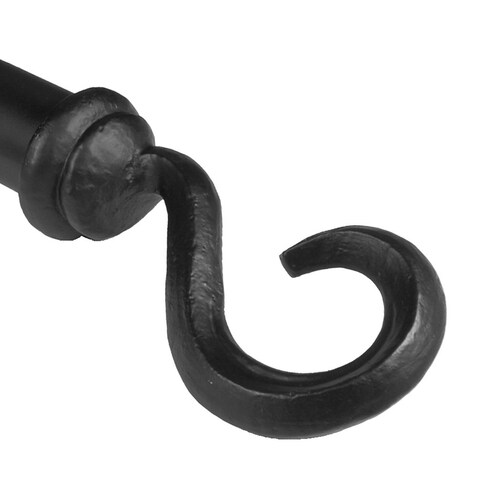 BCL Drapery Hook 48-in to 86-in Black Steel Curtain Rod Set at Lowes.com