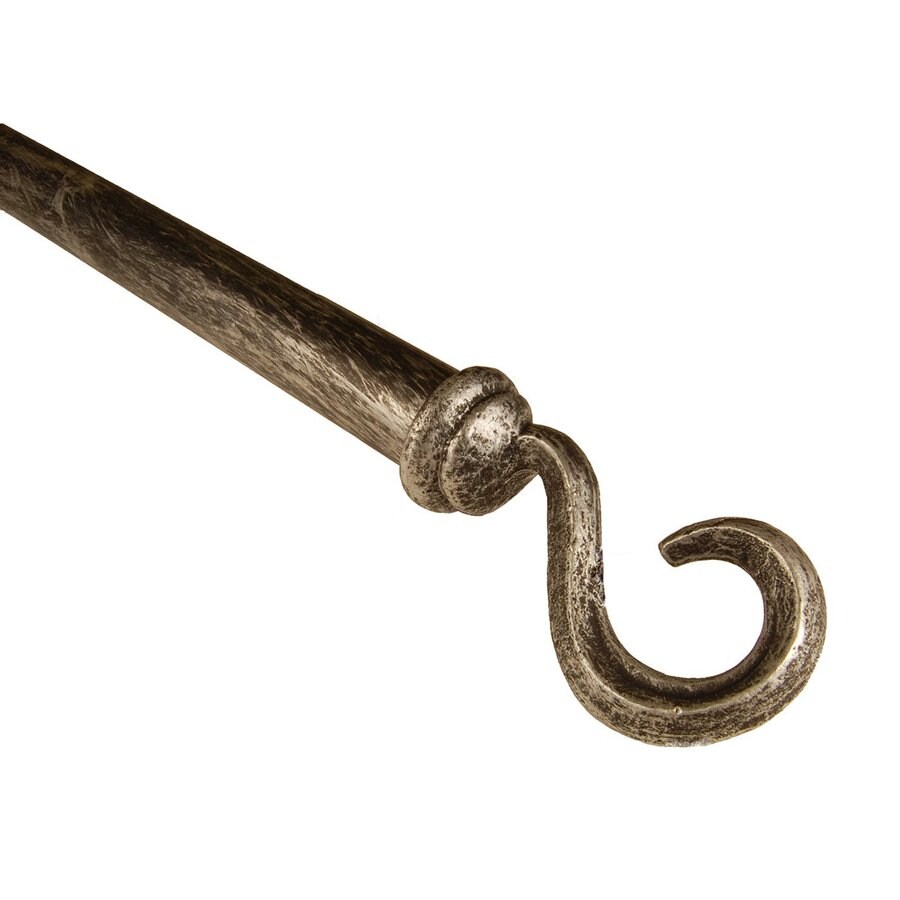 Bcl Drapery Hook 86 In To 120 In Antique Silver Steel Curtain Rod
