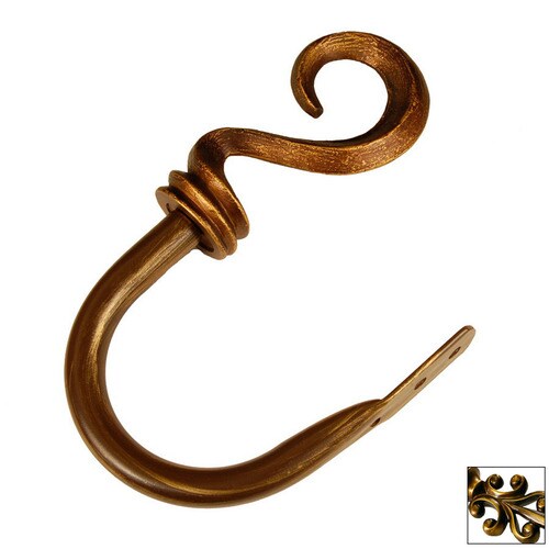 BCL Drapery 2Pack Antique Gold Curtain Holdbacks at