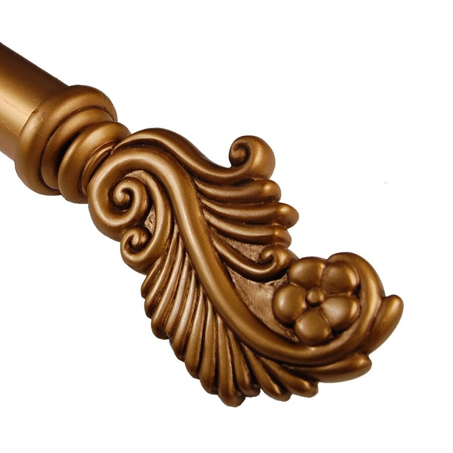 Bcl Drapery Fan Antique Gold Wood Curtain Rod Set At Lowes Com