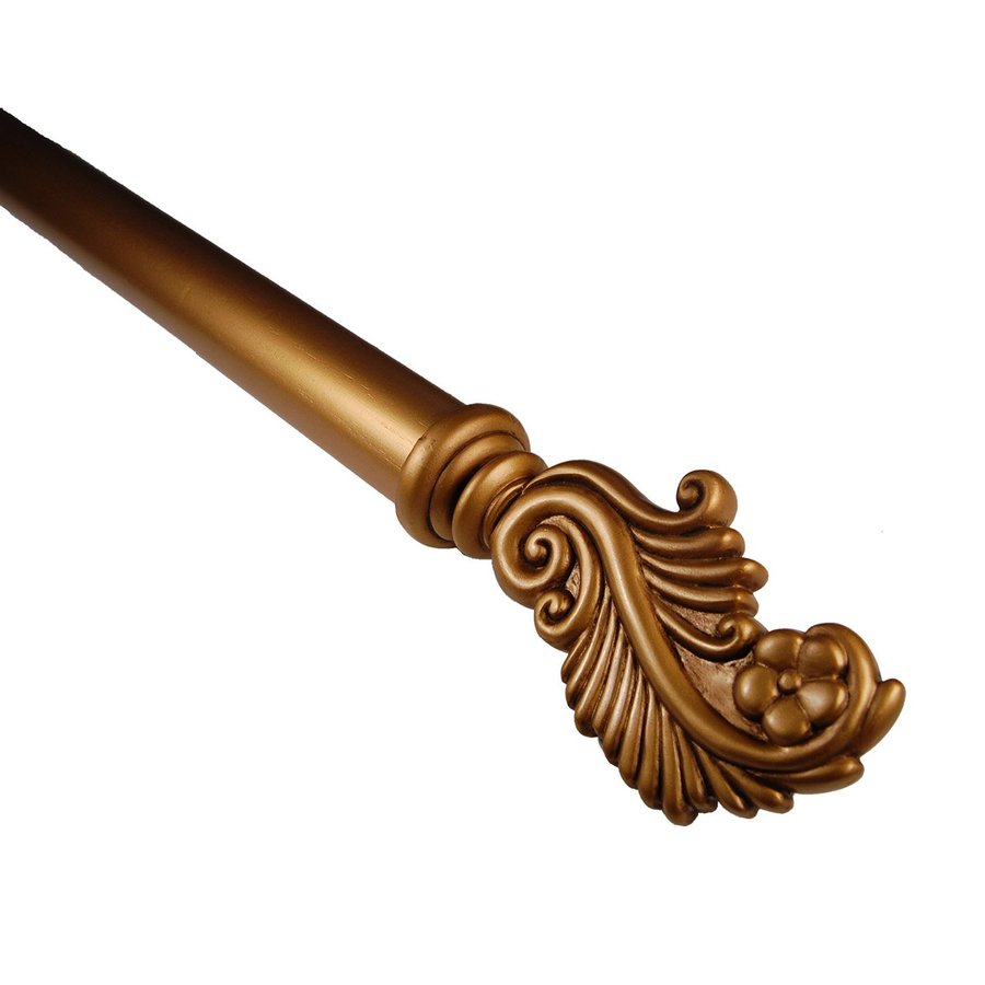 Shop BCL Drapery Fan Antique Gold Wood Curtain Rod Set at Lowes.com