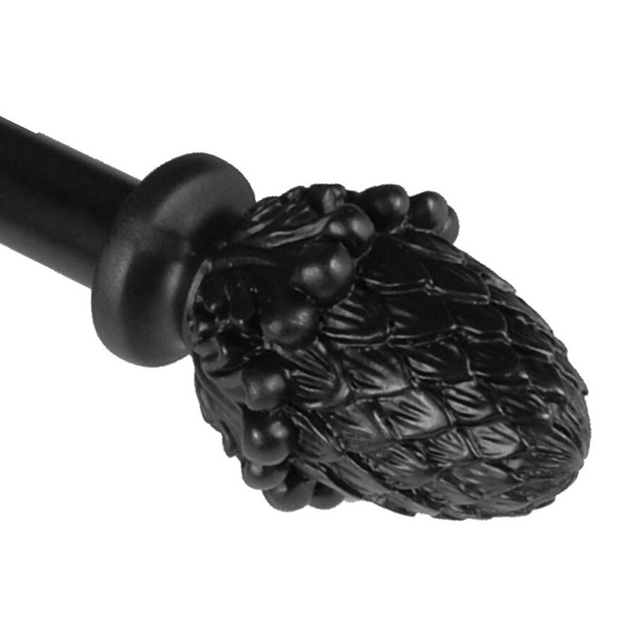 Bcl Drapery Pine Cone 48 In To 86 Black Steel Curtain Rod Bcl Drapery Pine Cone 48 In To 86 Black Steel Curtain Rod Set