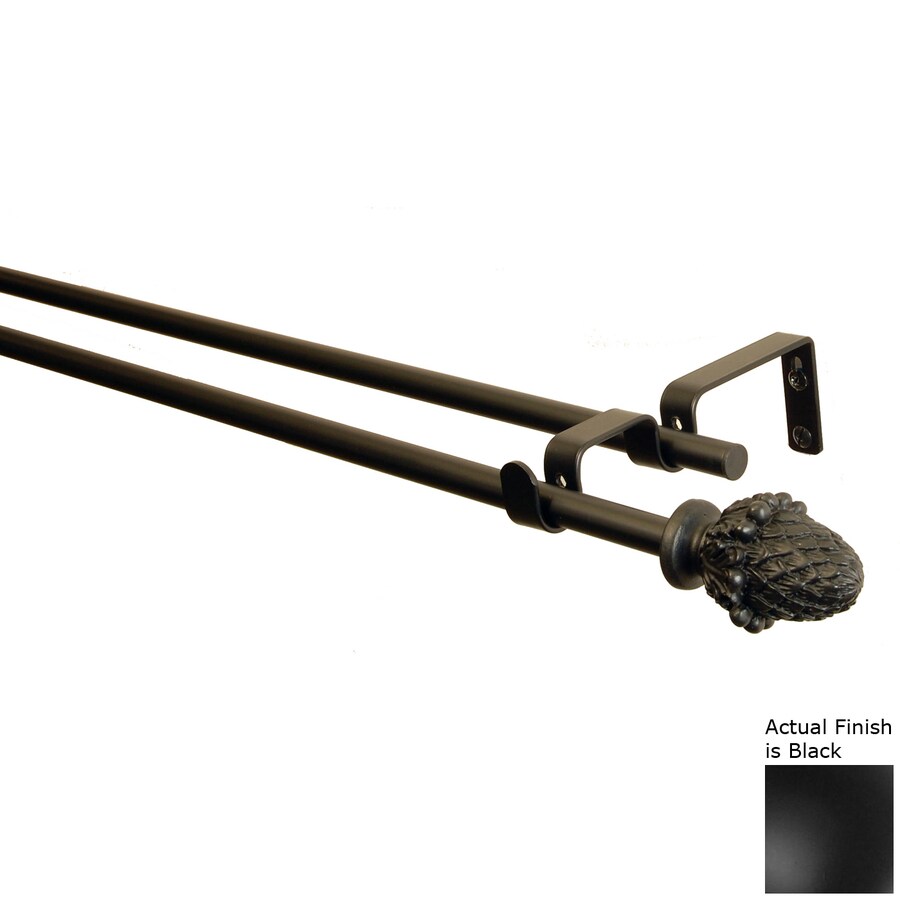 Bcl Dry Classic Pine Cone 48 In To 86 Black Steel Curtain Rod Bcl Dry Classic Pine Cone 48 In To 86 Black Steel Curtain Rod Set