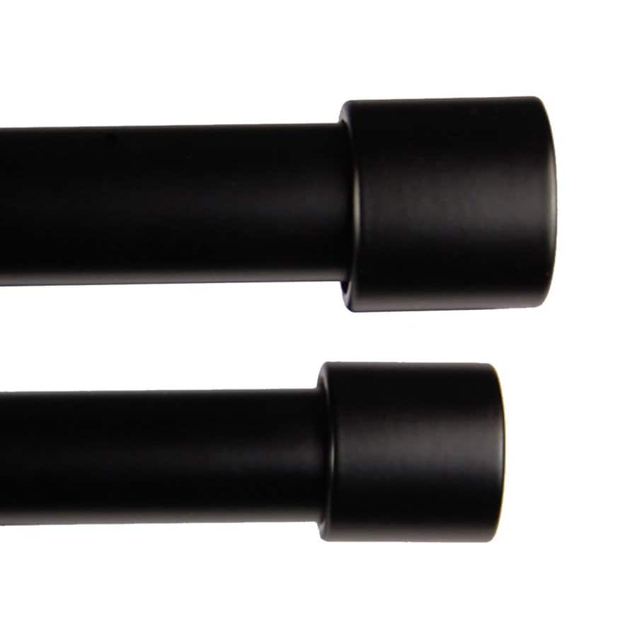 BCL Drapery Classic Verona 86in to 120in Black Steel Curtain Rod Set