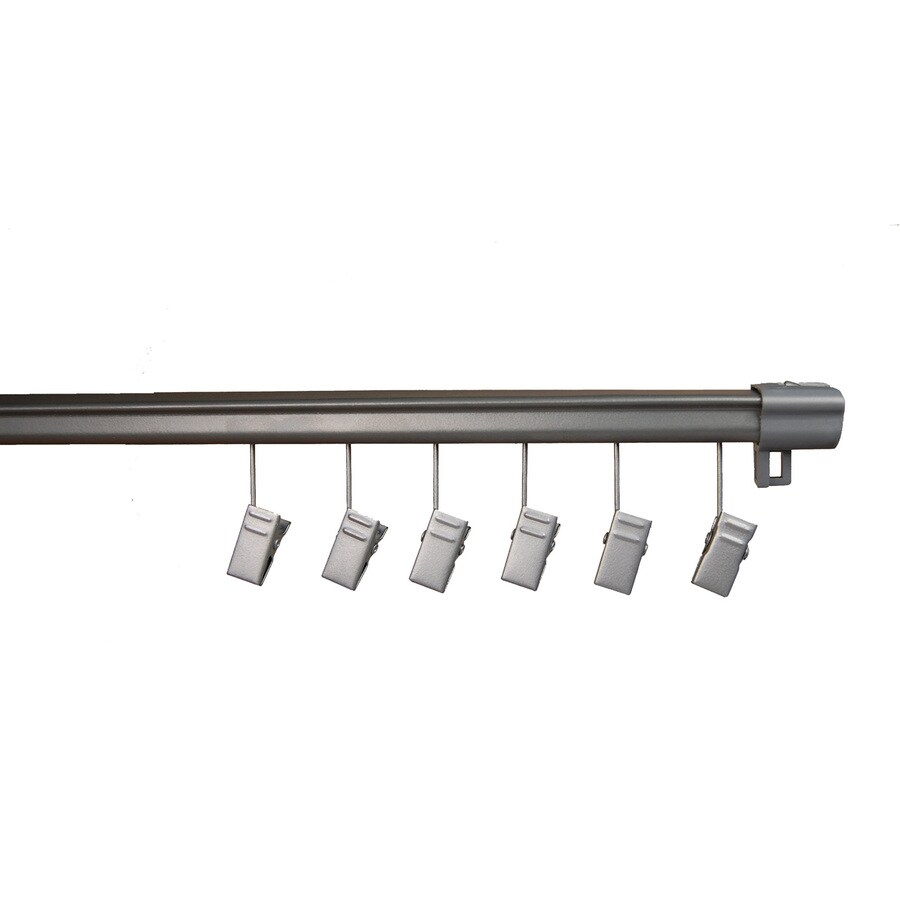 BCL Drapery 66in to 120in Silver Steel Curtain Rod Track at
