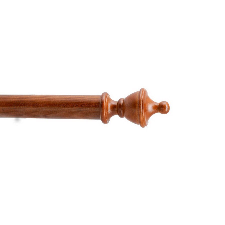 Gould New York Golden Mahogany Wood Curtain Rod Finial at Lowes.com