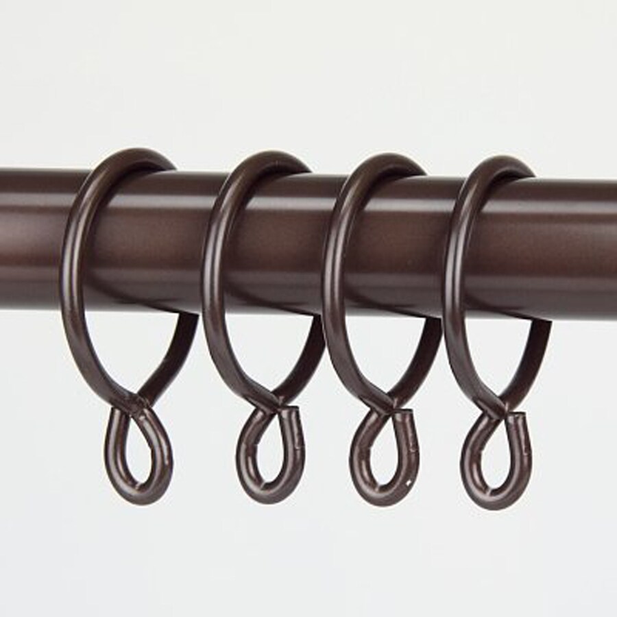 Rod Desyne 1924-07 10-Pack 2.25-in Cocoa Steel Curtain Rings